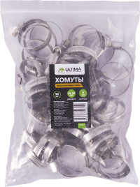 Хомуты нержавеющая сталь Ultima, 25-40 мм, ширина 9 мм