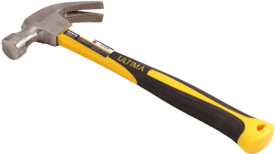 Молоток-гвоздодёр Ultima, 450г, боек с магнитом, фибергласовая обрезиненная рукоятка