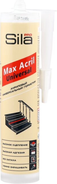 Герметик акриловый универсальный, Белый, Sila PRO Max Acril Universal, 290 мл