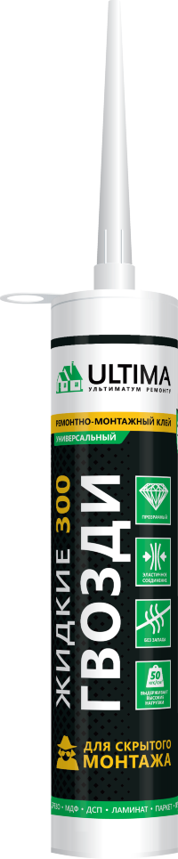 ULTIMA 300, клей для скрытого монтажа (акрил),прозрачный, катридж 300мл