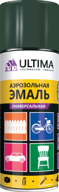 Краска аэрозольная ULTIMA, зеленый мох, RAL6005, 520 мл
