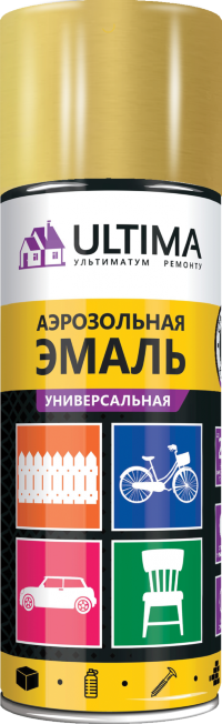 Краска аэрозольная ULTIMA, золотой металлик, 520 мл