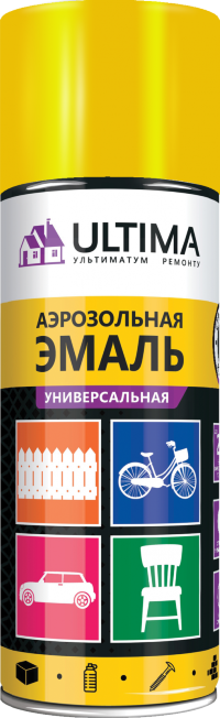 Краска аэрозольная ULTIMA, жёлтый, 1018, 520 мл