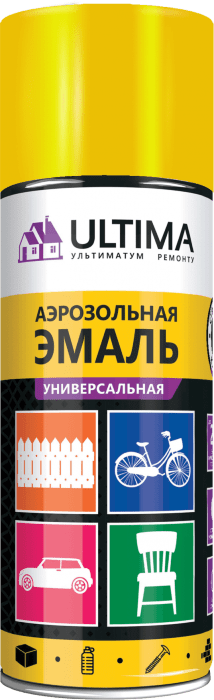 Краска аэрозольная ULTIMA, жёлтый, 1018, 520 мл