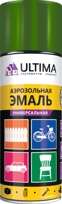 Краска аэрозольная ULTIMA, лиственно-зеленый, RAL 6002, 520 мл