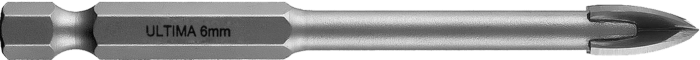 Сверло 6 мм по кафелю Ultima, 4 реж. лезвия, 6-гранный хвост.