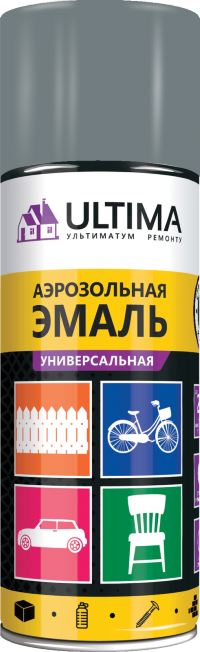 Краска аэрозольная ULTIMA, серый, RAL 7040, 520 мл