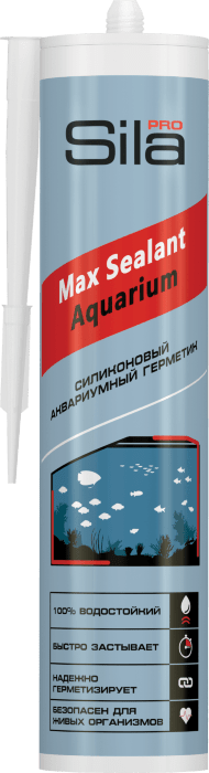Герметик силиконовый аквариумный, бесцветный, Sila PRO Max Sealant Aquarium, 290 мл