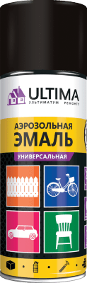 Краска аэрозольная ULTIMA, чёрный матовый, RAL9005, 520 мл