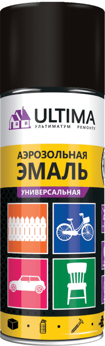Краска аэрозольная ULTIMA, чёрный матовый, RAL9005, 520 мл