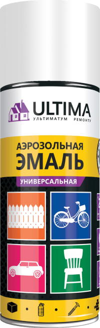 Краска аэрозольная ULTIMA, белый матовый, RAL9003, 520 мл