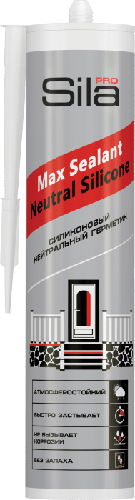 Герметик силиконовый нейтральный, Sila PRO Max Sealant Neutral Silicone, Белый, 290 мл.