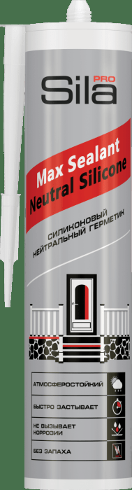 Герметик силиконовый нейтральный, Sila PRO Max Sealant Neutral Silicone, Бесцветный, 290 мл.