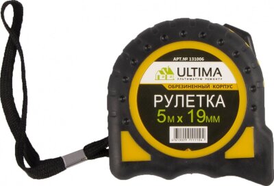 Рулетка Ultima, 5 м х 19 мм, обрезиненный корпус