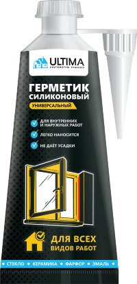 Герметик силиконовый универсальный, Белый, ULTIMA, 80 мл