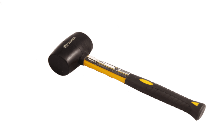 Киянка резиновая Ultima, 450 г, черная резина, фиберглассовая рукоятка