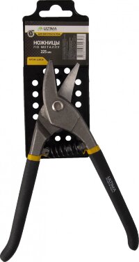 Ножницы по металлу Ultima, 225 мм, для фигурного реза, обливные рукоятки