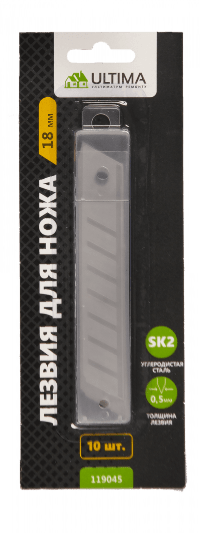 Набор лезвий Ultima, 18мм, 10 лезвий Углеродистая сталь
