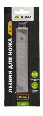 Набор лезвий Ultima, 18мм, 10 лезвий Углеродистая сталь