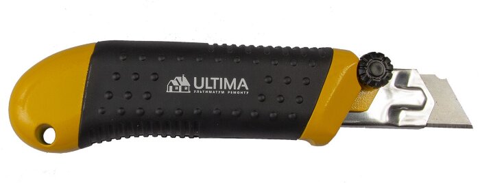 Нож Ultima, 25 мм, усиленная металлическая направляющая, металлический обрезиненный корпус