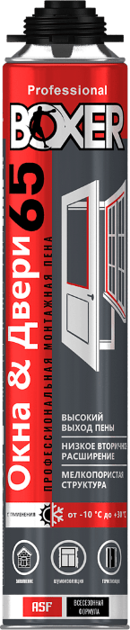 BOXER Professional 65, Всесезонная монтажная пена профессиональная, 800 мл