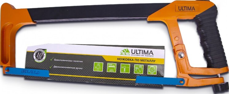 Ножовка по металлу Ultima, 300 мм, биметаллическое полотно, двухкомпонентная ручка