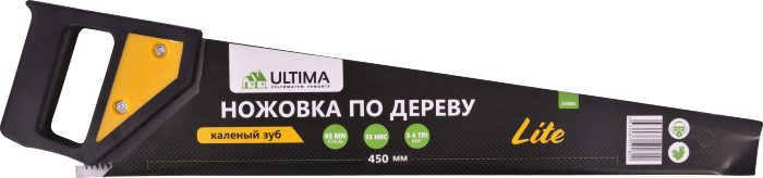 Ножовка по дереву Ultima, 450 мм, каленый зуб, пластиковая рукоятка