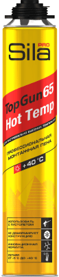 Sila Pro TopGun 65 Hot Temp, Летняя монтажная пена профессиональная, 850 мл