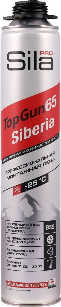 Sila PRO TopGun Siberia 65, Зимняя монтажная пена профессиональная, 850 мл