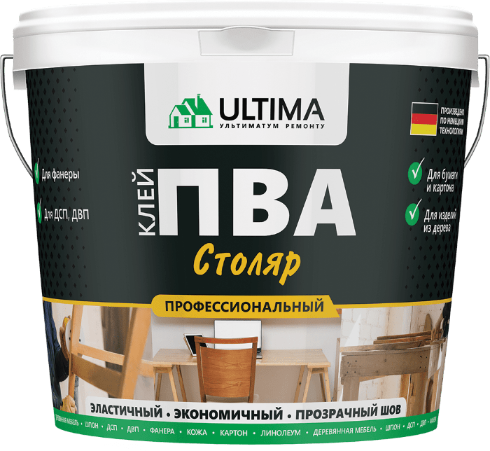 Клей ПВА ULTIMA Столяр, ведро 2,3 кг