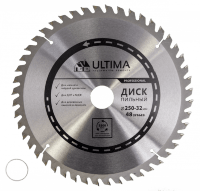 Пильный диск по дереву Ultima, 190 х 20мм, 48 зуб, +кольцо