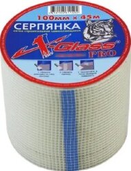 Серпянка самокл. 100мм*45м (Сетка строительная самоклеющаяся)