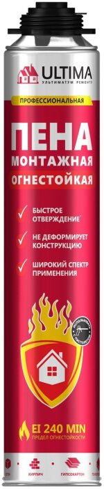 Ultima Pro, Огнеупорная монтажная пена, 750 мл