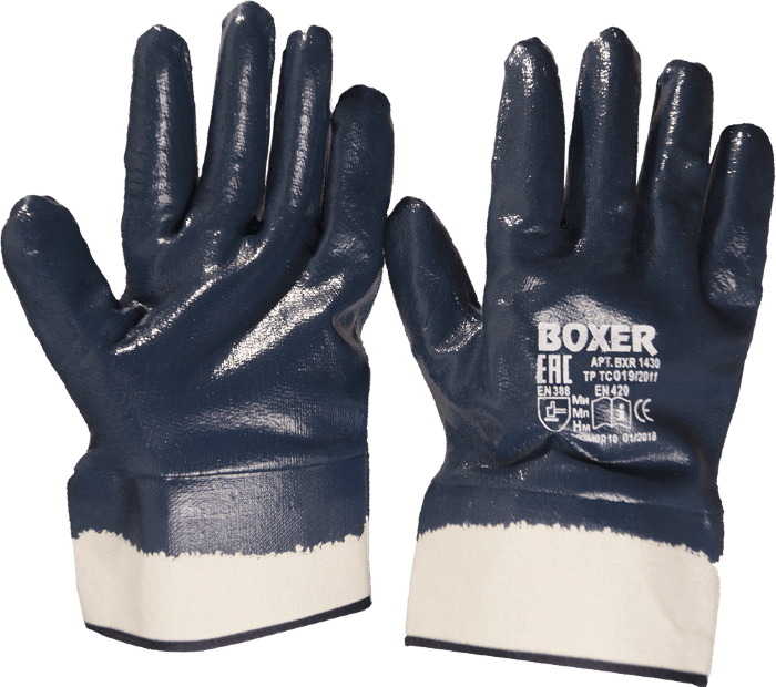 Перчатки с нитриловым покрытием, крага, обливные, BOXER®.