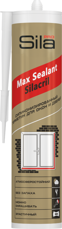 Герметик силиконизированный, Белый, Sila PRO Max Sealant Silacril, 290 мл
