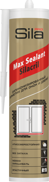 Герметик силиконизированный, Белый, Sila PRO Max Sealant Silacril, 290 мл